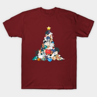 Dogs Christmas Tree Christmas T-shirt T-Shirt